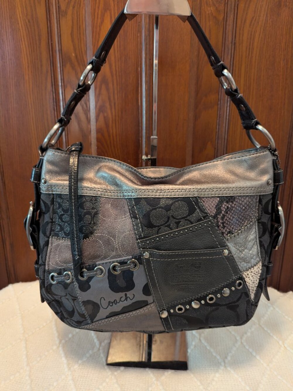 COACH Leather Patchwork Shoulder Bag F0873-12901